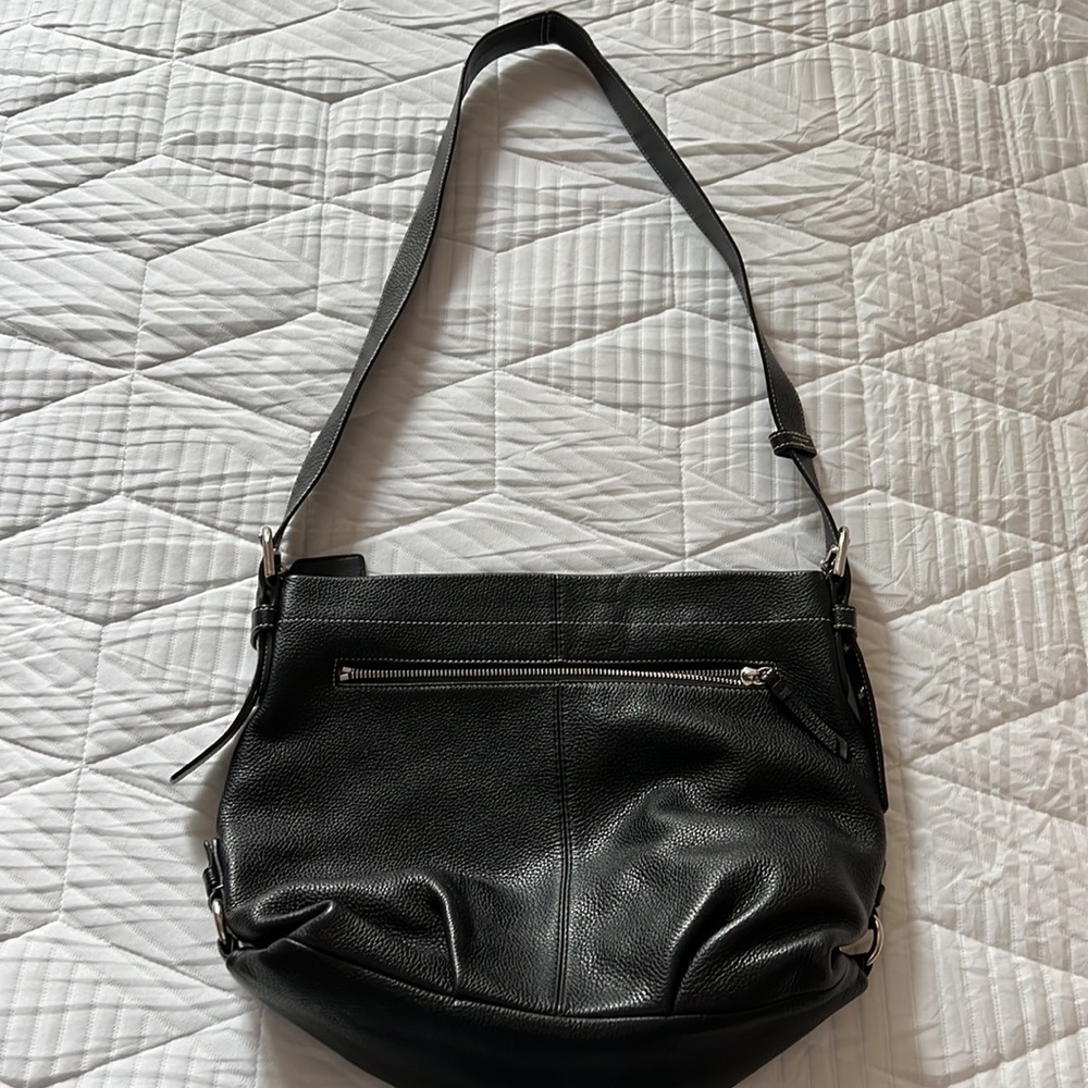 Coach Satchel black pebbled leather No J1257-F15064
